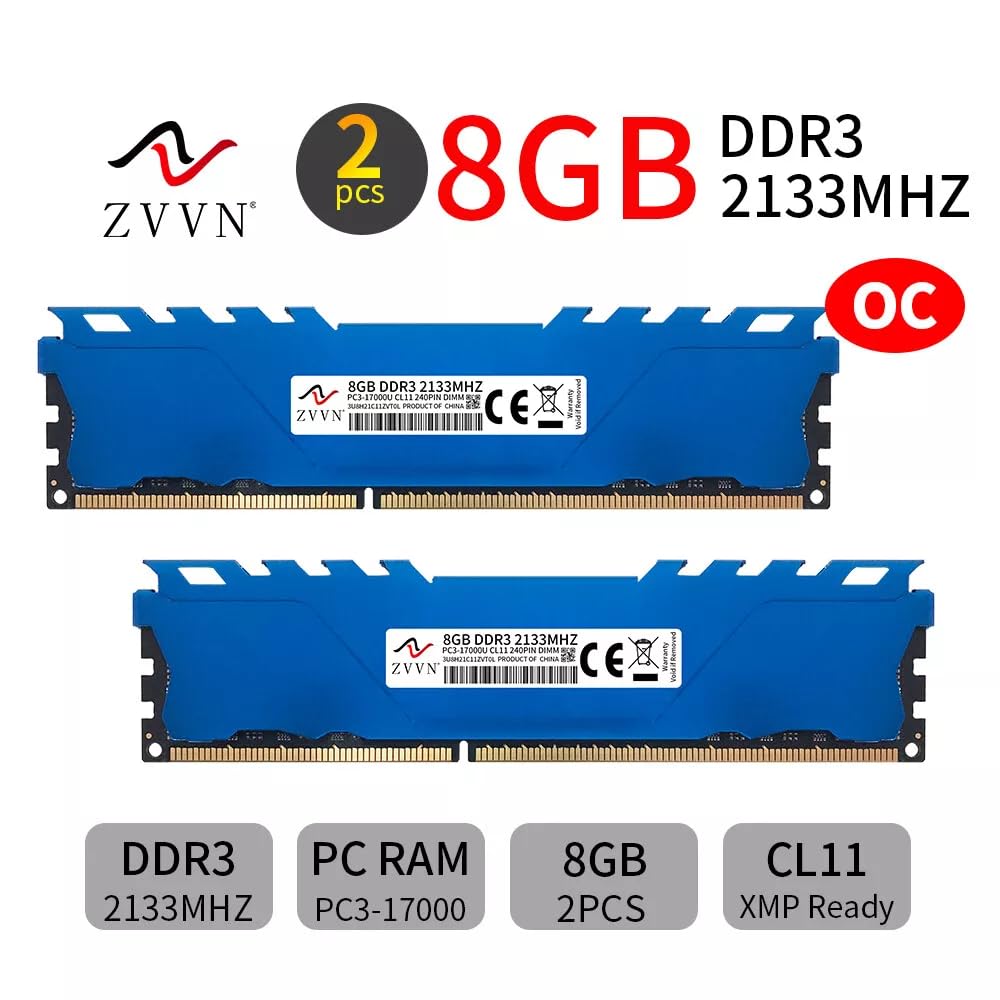 16GB (2 x 8GB) DDR3 2133MHz OC (PC3 17000U) 240Pin DIMM